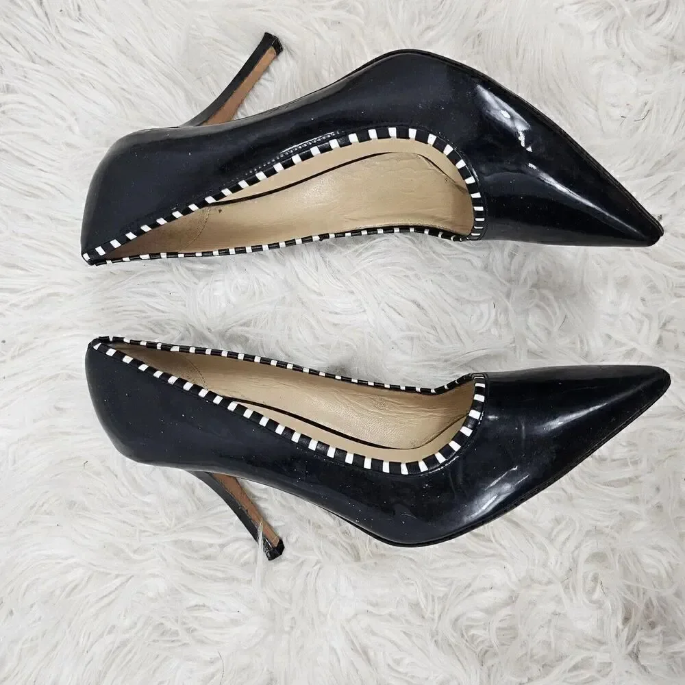 Kate Spade New York Patent Leather Pointed Toe Pina Pumps Black Women's Size 10B